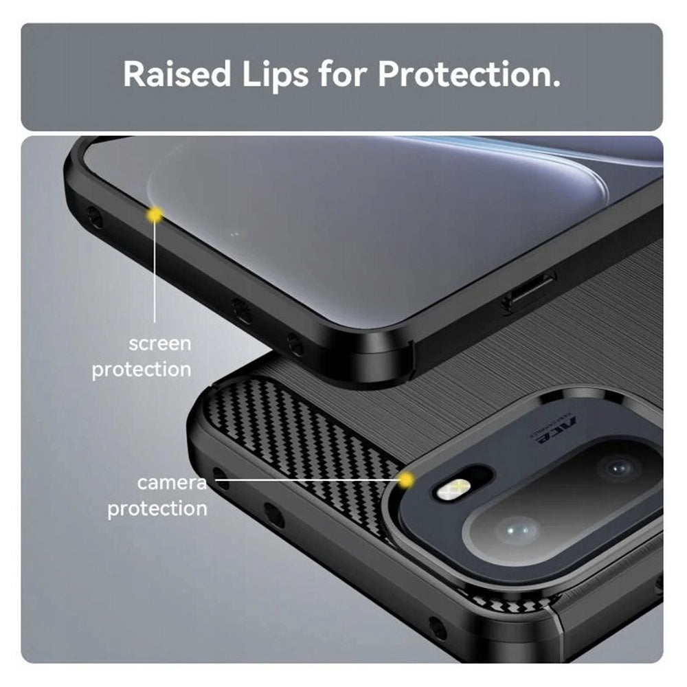 Case for OnePlus 15R, Techsuit, Carbon, Black