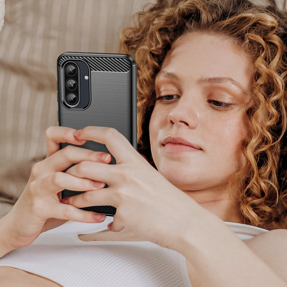 Case for Samsung Galaxy A37 5G, Techsuit, Carbon, Black