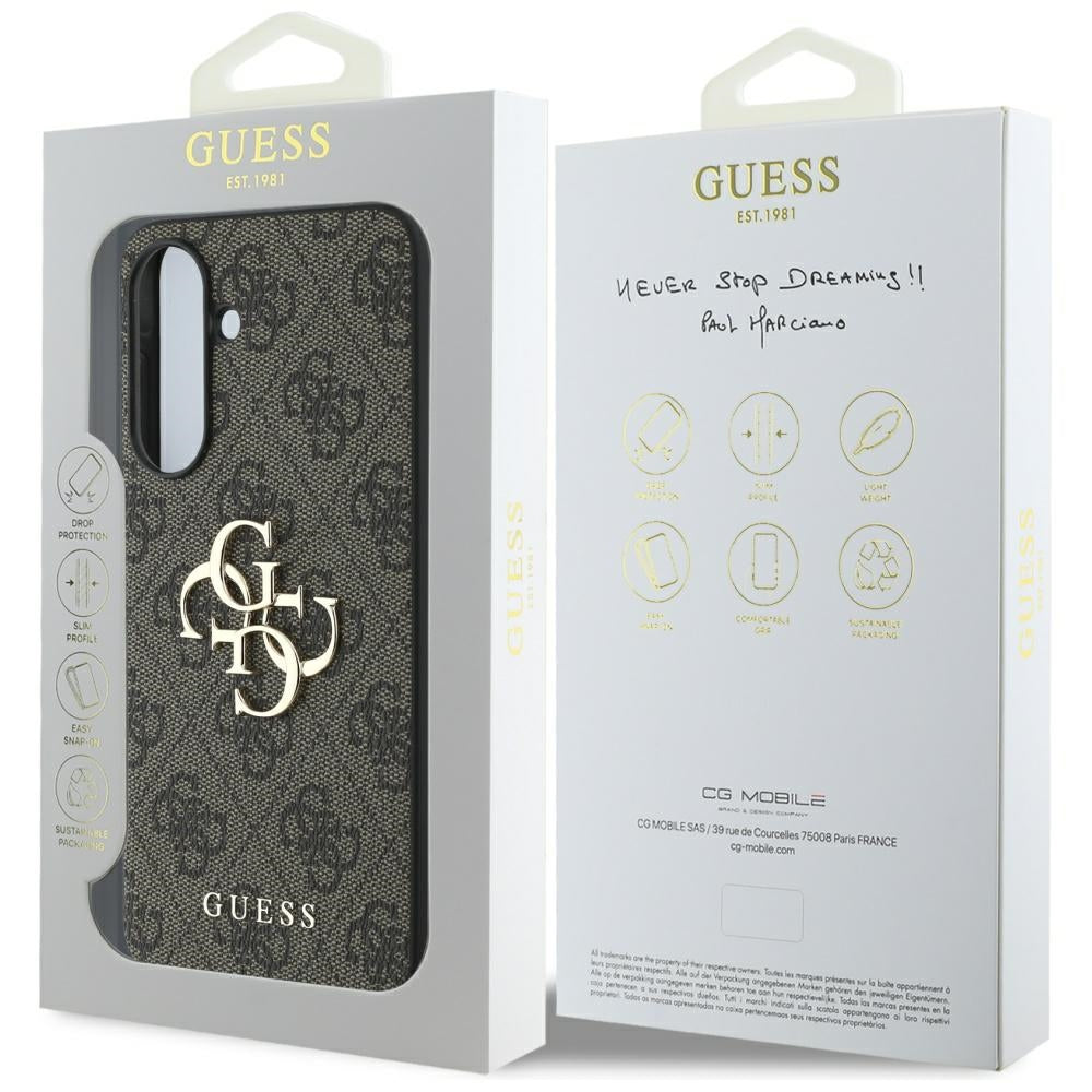 Case for Samsung Galaxy A56 A566, Guess, 4G Big Logo, Brown