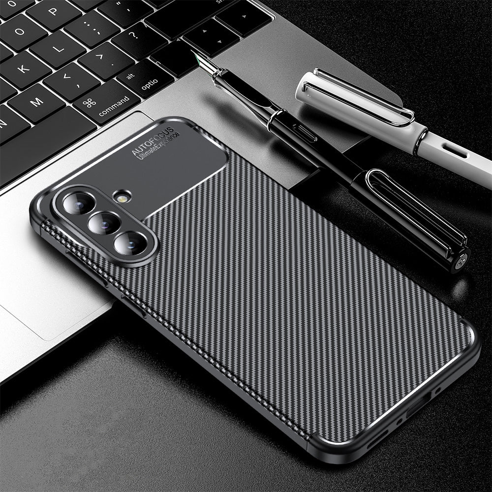 Case for Samsung Galaxy A57 5G, Techsuit, CarbonFiber, Black
