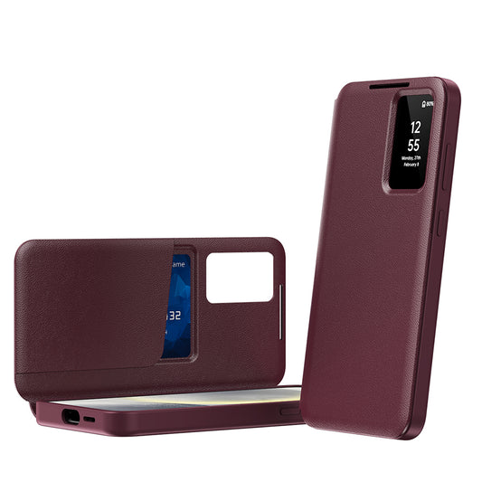 Case for Samsung Galaxy S22 5G S901, Techsuit, SmartView, Burgundy
