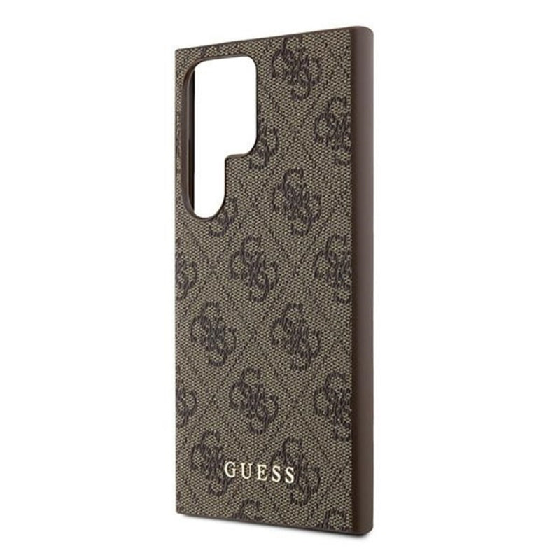 Case for Samsung Galaxy S24 Ultra S928, Guess, 4G Metal Gold Logo, Brown