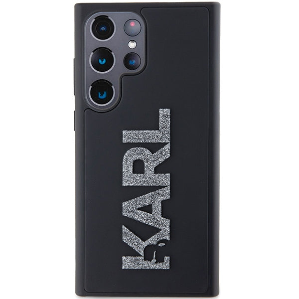 Case for Samsung Galaxy S24 Ultra S928, Karl Lagerfeld, 3D Rubber Glitter Logo, Black