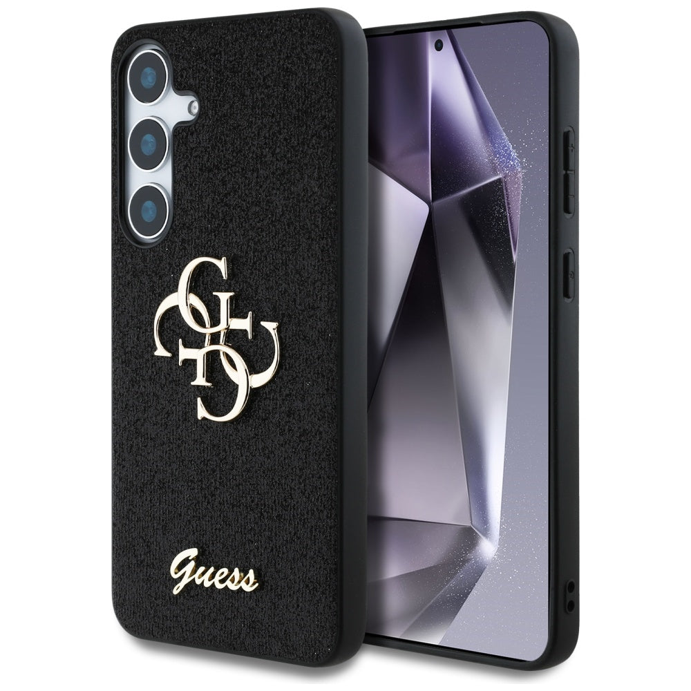 Case for Samsung Galaxy S25 S931, Guess, Glitter Big 4G Script, Black
