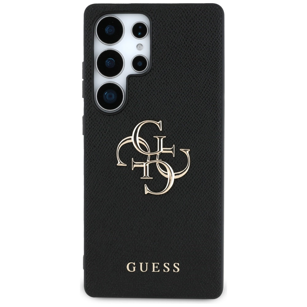 Case for Samsung Galaxy S25 Ultra S938, Guess, 4G Grained Big and Classic Logo, Black