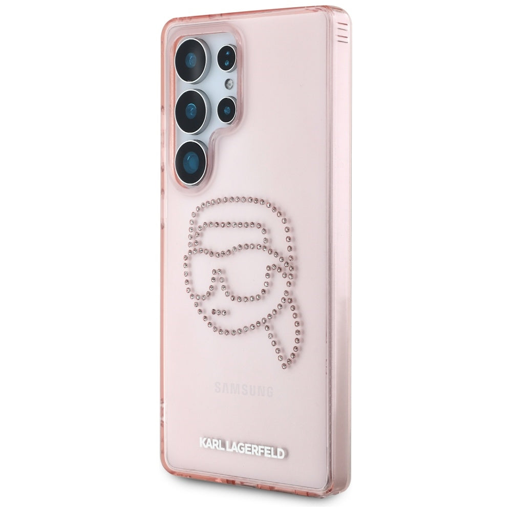 Case for Samsung Galaxy S25 Ultra S938, Karl Lagerfeld, IML Luxury Karl's Head, Pink