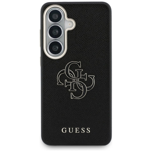 Case for Samsung Galaxy S26 S942, Guess, 4G Grained Big and Classic Logo, Black