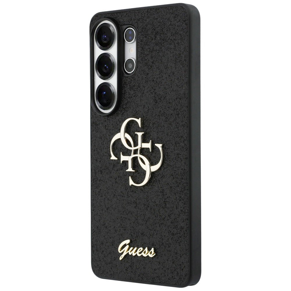Case for Samsung Galaxy S26 Ultra S948, Guess, Fixed Glitter Big 4G Metal Frame, Black