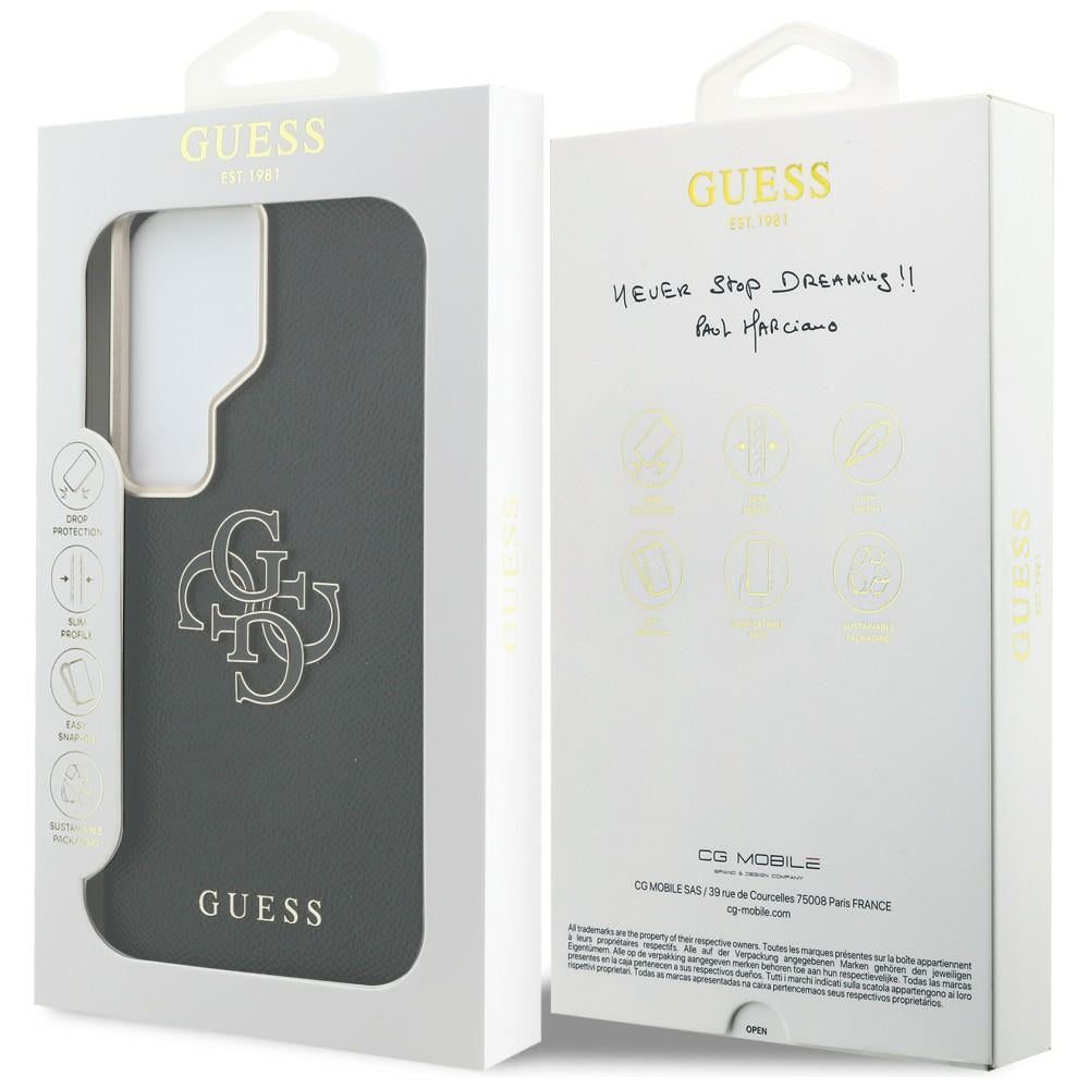 Case for Samsung Galaxy S26 Ultra S948, Guess, 4G Grained Big and Classic Logo, Black
