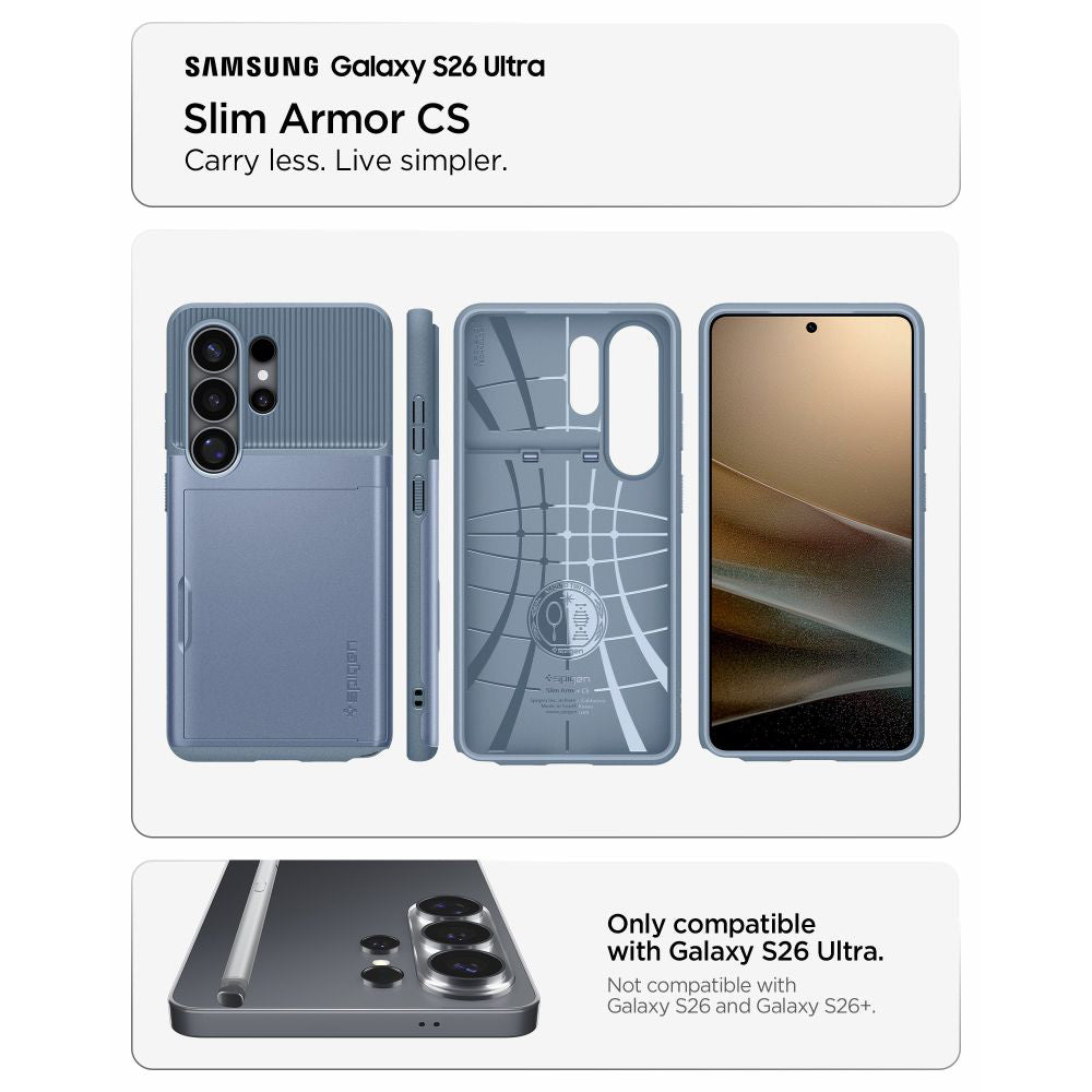 Case for Samsung Galaxy S26 Ultra S948, Spigen, Slim Armor CS, Blue ACS11225