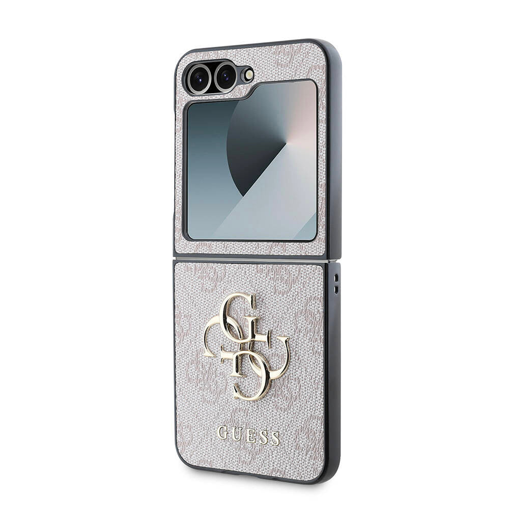 Case for Samsung Galaxy Z Flip7 FE F761 / Z Flip6 F741, Guess, 4G Metal Logo, Pink