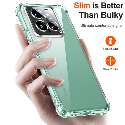 Case for Xiaomi 14 Pro, Techsuit, Shockproof Clear, Transparent