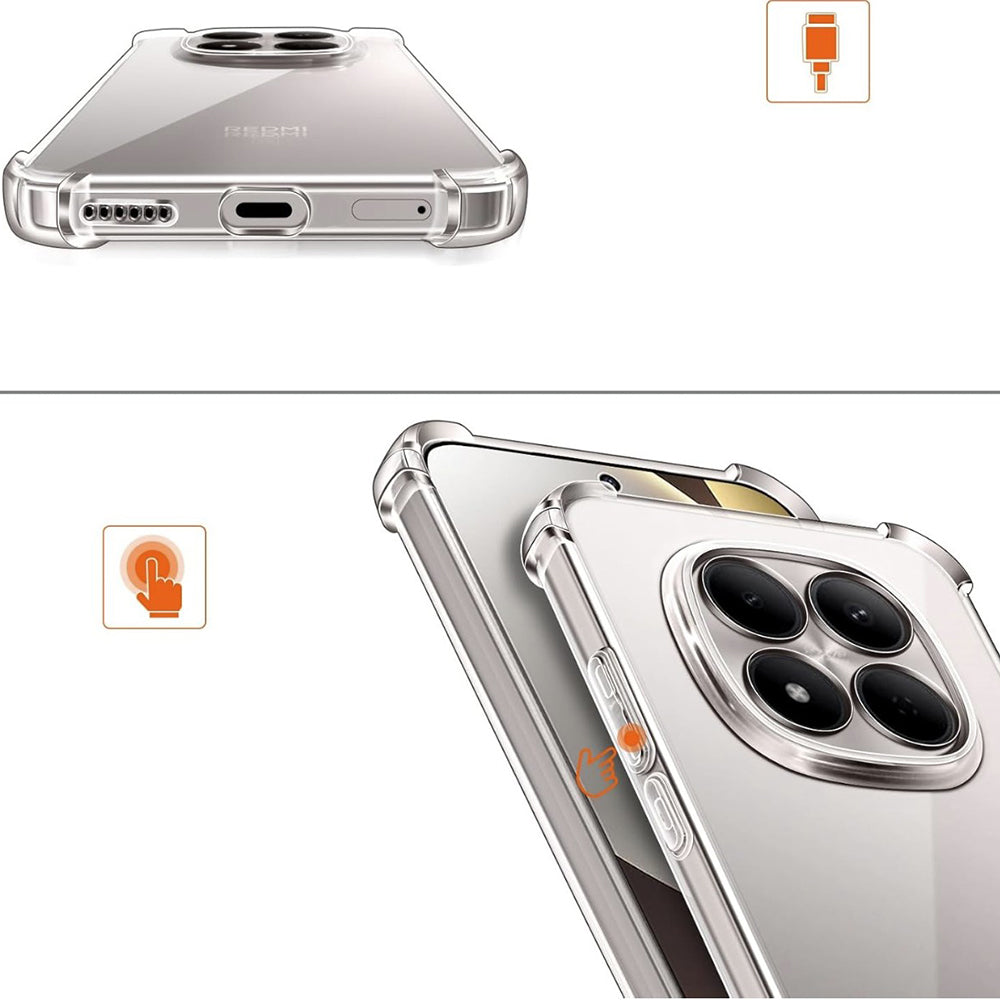 Case for Xiaomi Poco M8 / Redmi Note 15 5G / Note 15 4G, Techsuit, Shockproof Clear, Transparent