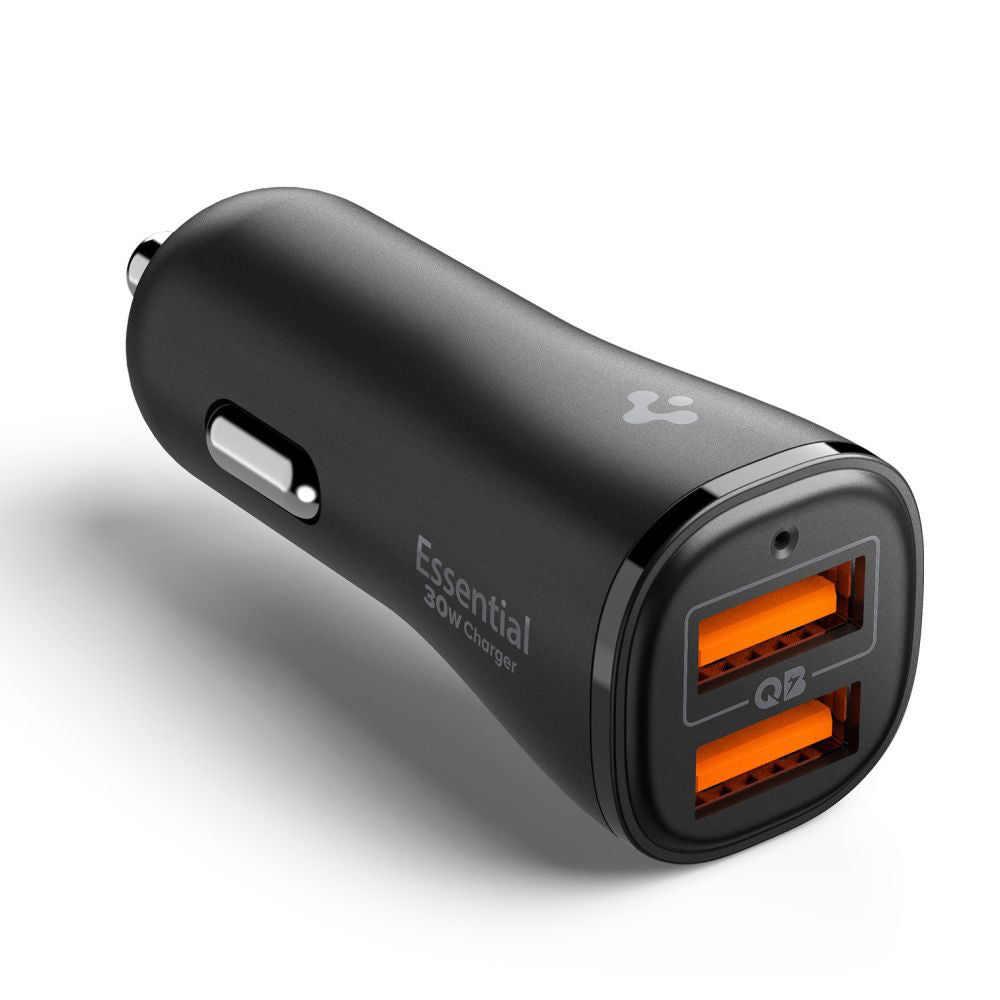 Spigen EV302 Essential Car Charger, 30W, 3A, 2 x USB-A, Black ACP08700