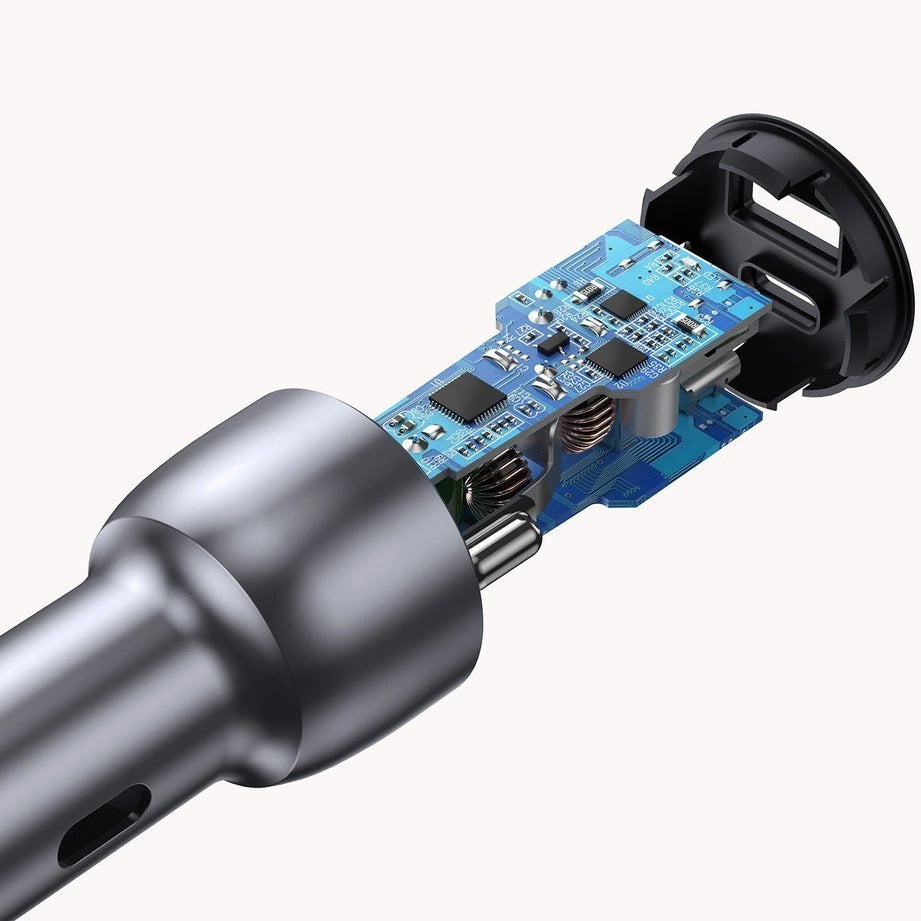 Car Charger UGREEN CD213, 36W, 3A, 1 x USB-A - 1 x USB-C, Grey