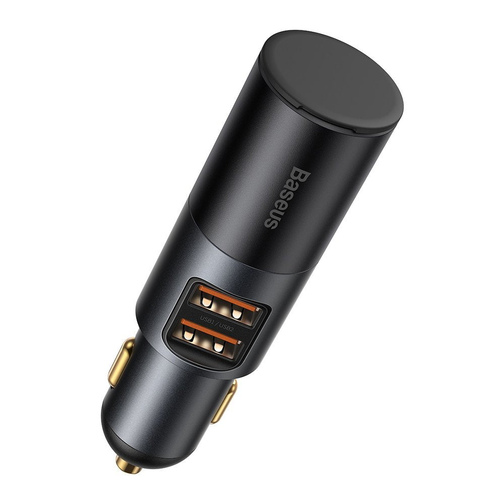 Baseus Share Together Car Charger, 120W, 3A, 2 x USB-A - 1 x Cigarette Lighter Extension, Black CCBT-D0G