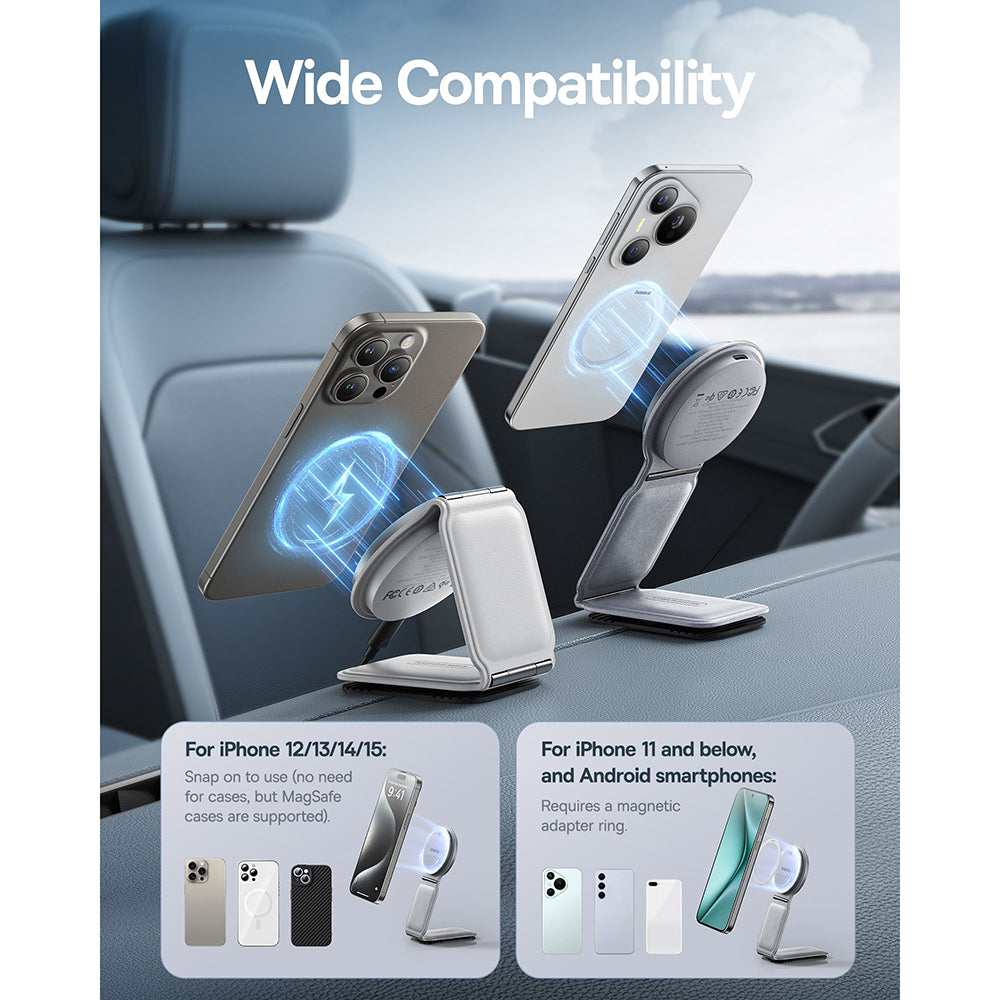 Baseus PrimeTrip C02 Wireless Car Charger, 15W, 1.67A, Gray C40169003831-00