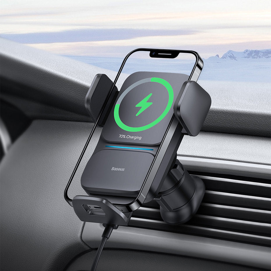 Baseus Wisdom Vent Wireless Car Charger, 15W, 1.67A, Black CGZX000001