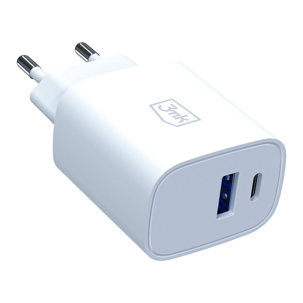 3MK FlowPower Network Charger, 30W, 1 x USB-A - 1 x USB-C, White
