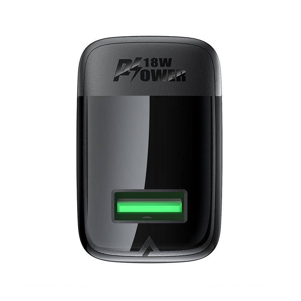 Acefast A90 Network Charger, 18W, 3A, 1 x USB-A, Black