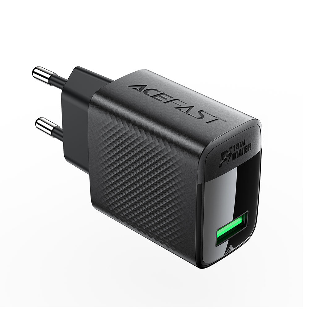 Acefast A90 Network Charger, 18W, 3A, 1 x USB-A, Black