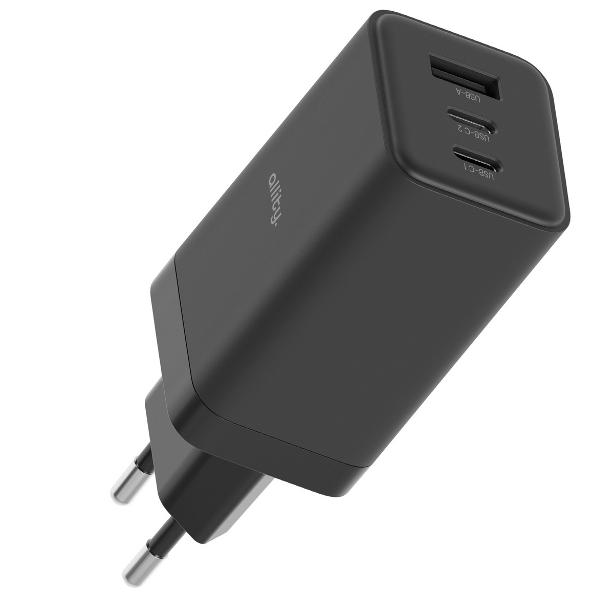 Allity Network Charger. ATC-01-65WACC Fast, 65W, 3.25A, 1 x USB-A - 2 x USB-C, Black