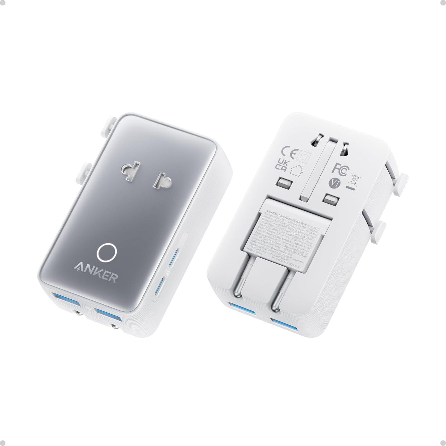 Anker Nano Travel Network Charger, 20W, 3A, 2 x USB-A - 2 x USB-C, White A9215H21