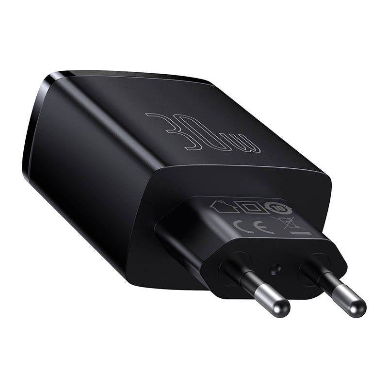 Baseus Compact Network Charger, 30W, 3A, 1 x USB-C - 2 x USB-A, Black CCXJ-E01 CCXJ-E01