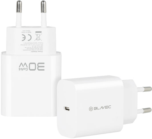 Blavec BC-14 Wall Charger, 30W, 3A, 1 x USB-C, White