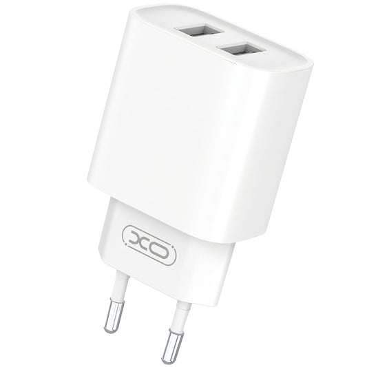 Network Charger with Lightning Cable XO Design CE02C, 10.5W, 2.1A, 2 x USB-A, White