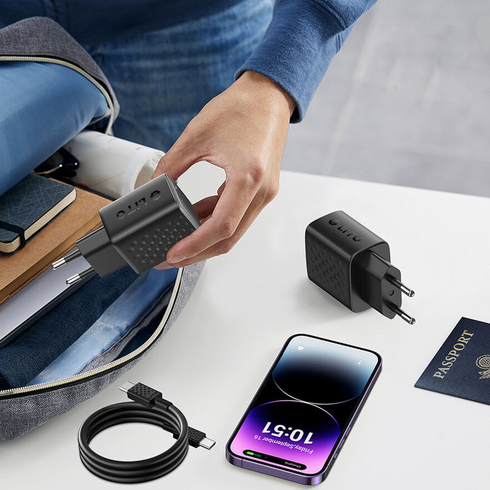 Lito LC25 Network Charger, 65W, 3.25A, 1 x USB-A - 2 x USB-C, Black
