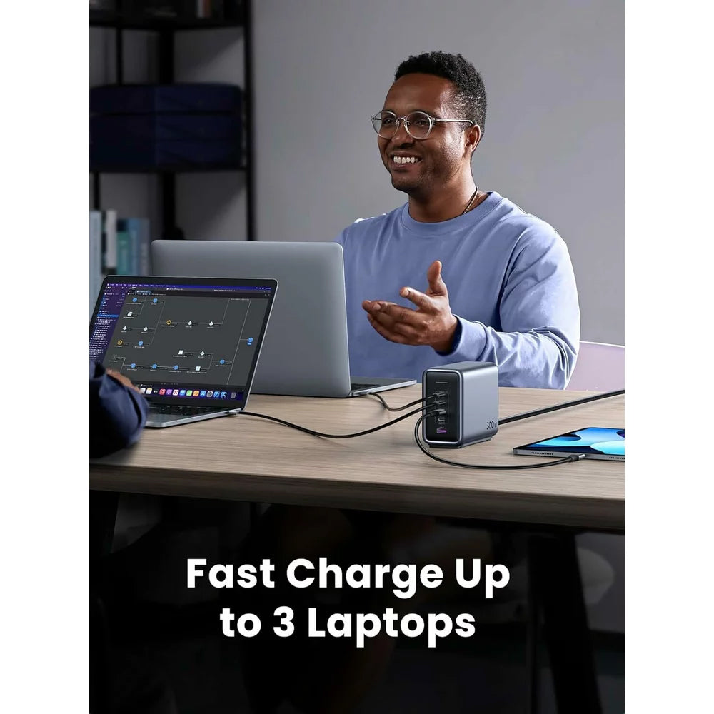 Charger Station UGREEN CD333 Nexode, 300W, 5A, 1 x USB-A - 4 x USB-C, Grey