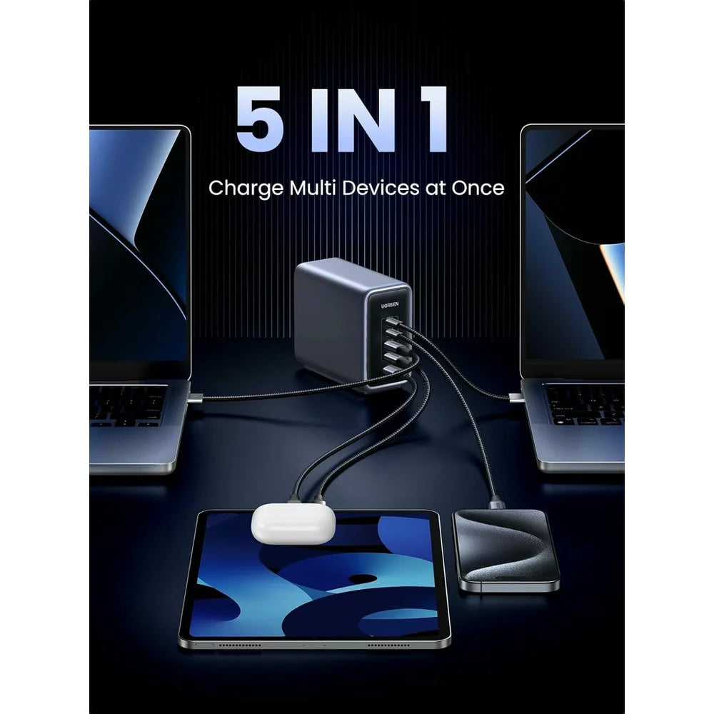 Charger Station UGREEN CD333 Nexode, 300W, 5A, 1 x USB-A - 4 x USB-C, Grey