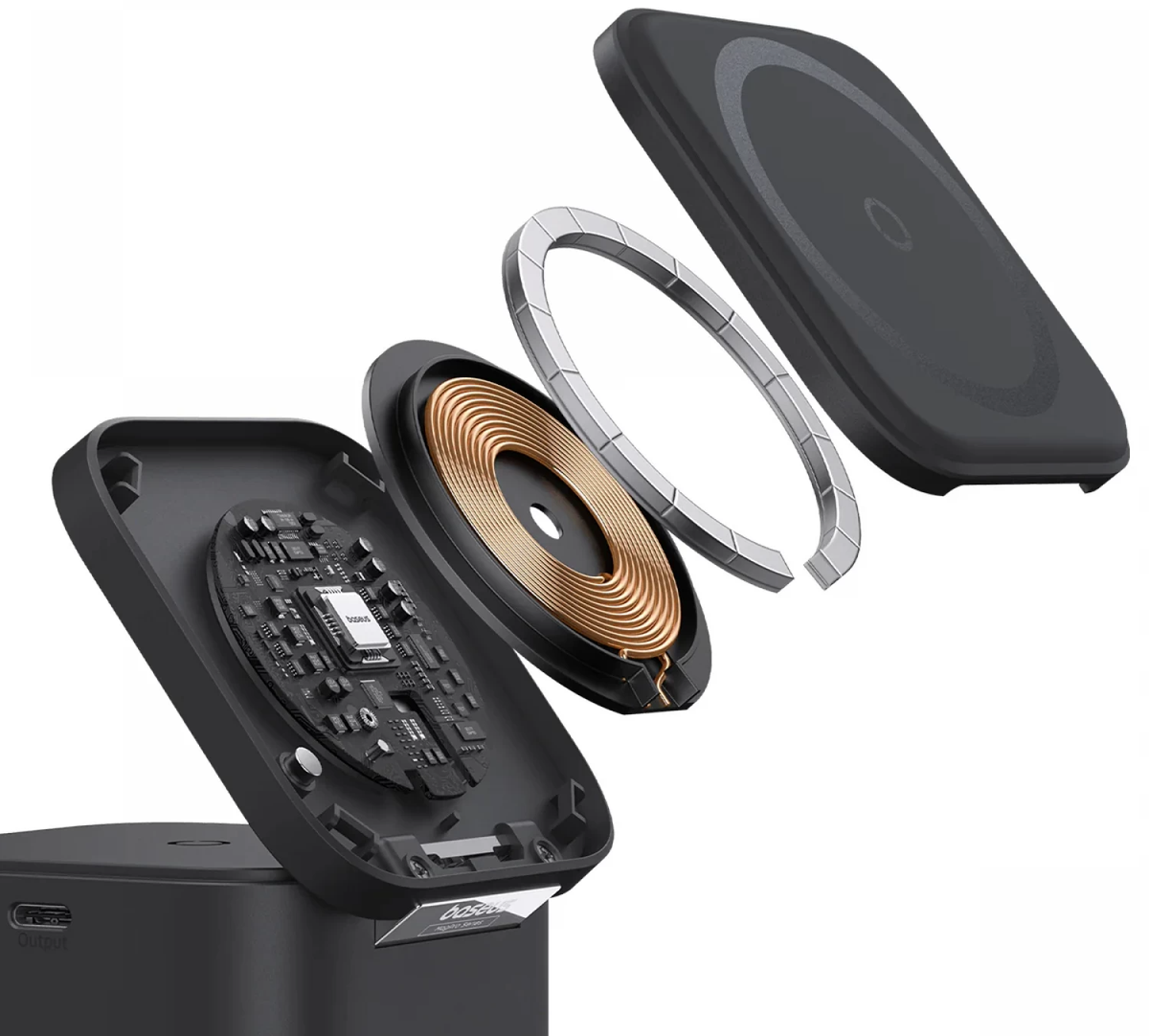Baseus MagPro 3-in-1 Wireless Charger, 25W, 1 x USB-C, Black P10264100123-01