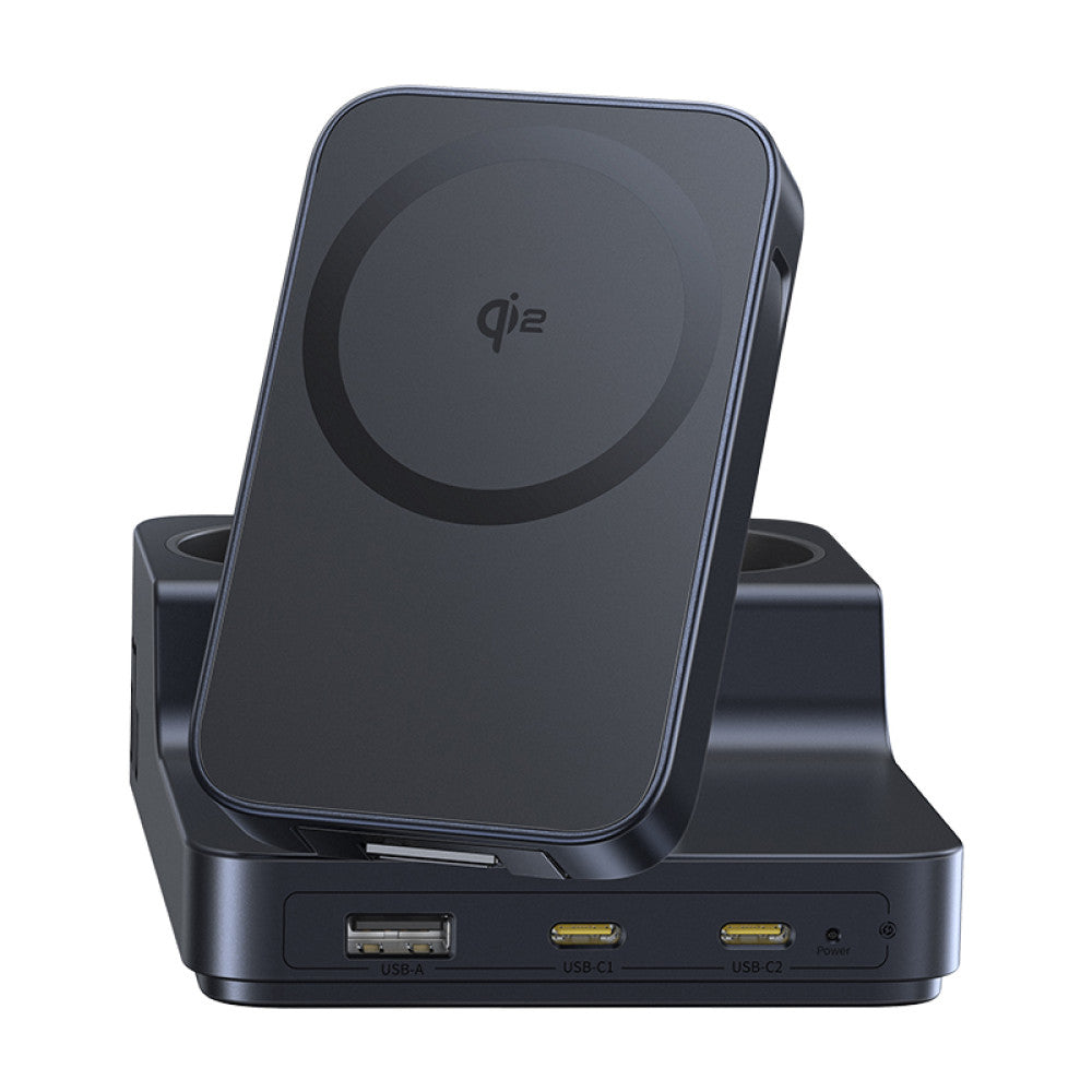 Baseus Nomos ND11 QI 6in1 Charging Station, 67W, 3.35A, 1 x USB-A - 2 x USB-C - 2 x Schuko, Black P80015804213-00