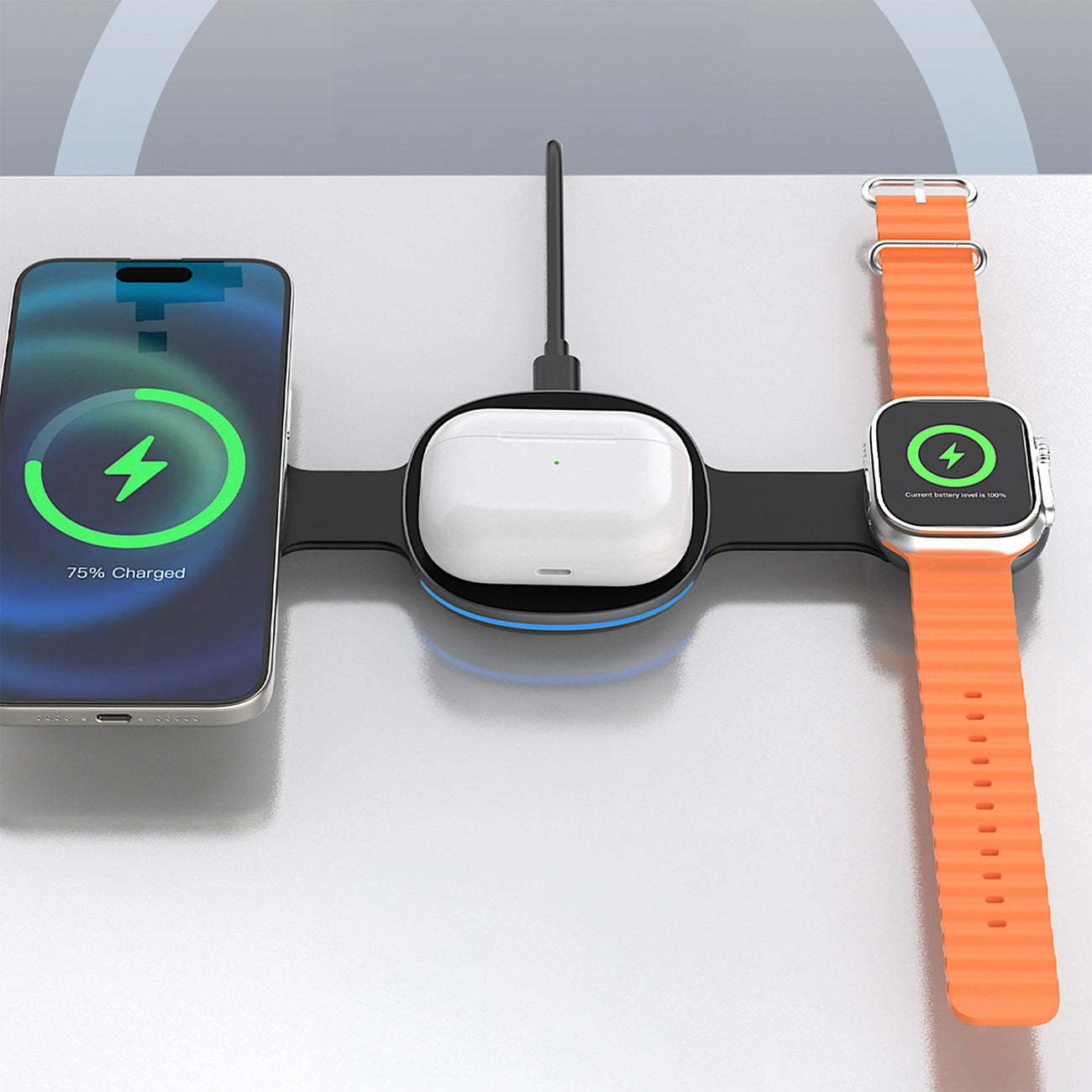 Dudao A11S 3in1 Wireless Network Charger, 15W, Black