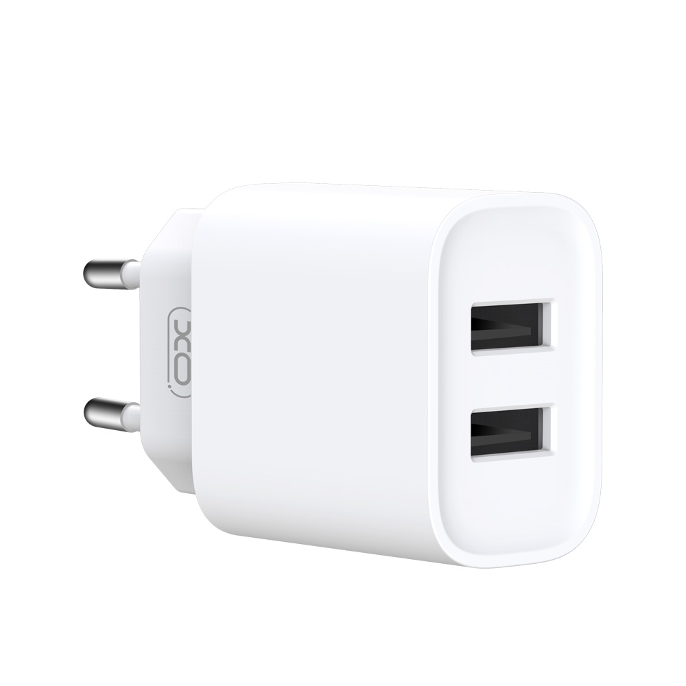 XO Design CE02C Network Charger, 10.5W, 2.1A, 2 x USB-A, White