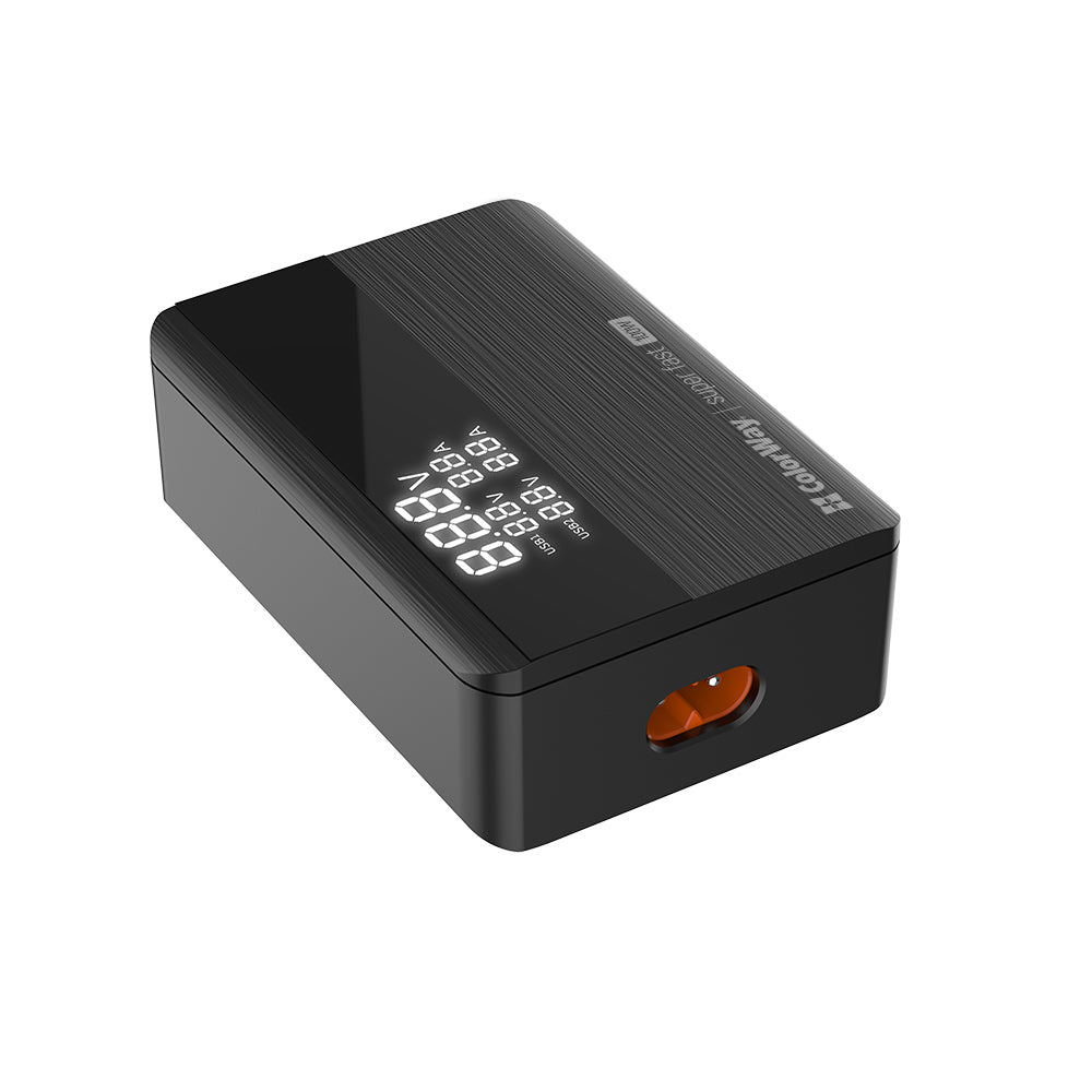 ColorWay Display Charging Station, 100W, 5A, 2 x USB-A - 2 x USB-C, Black