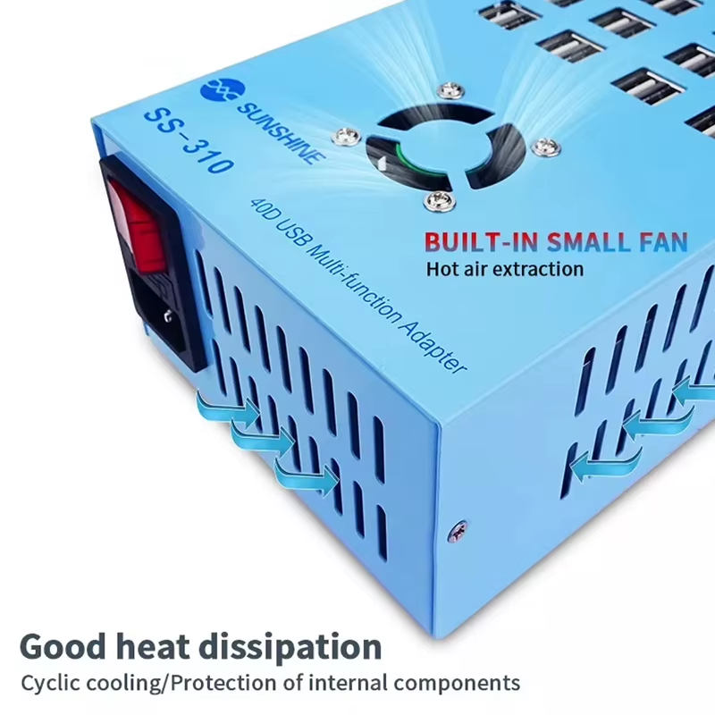 Sunshine SS-310 Station Charger, 40 x USB-A, Blue