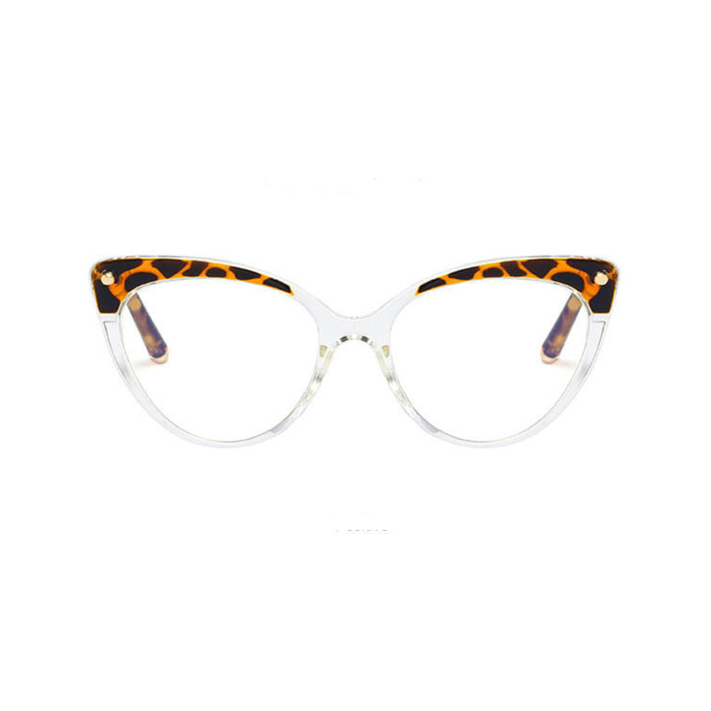 Techsuit Women's Computer Glasses F93308, Anti-Blue Light, Black Gold Transparent