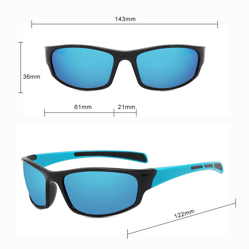 Unisex Techsuit 9937 Cycling Glasses, Black Blue Yellow
