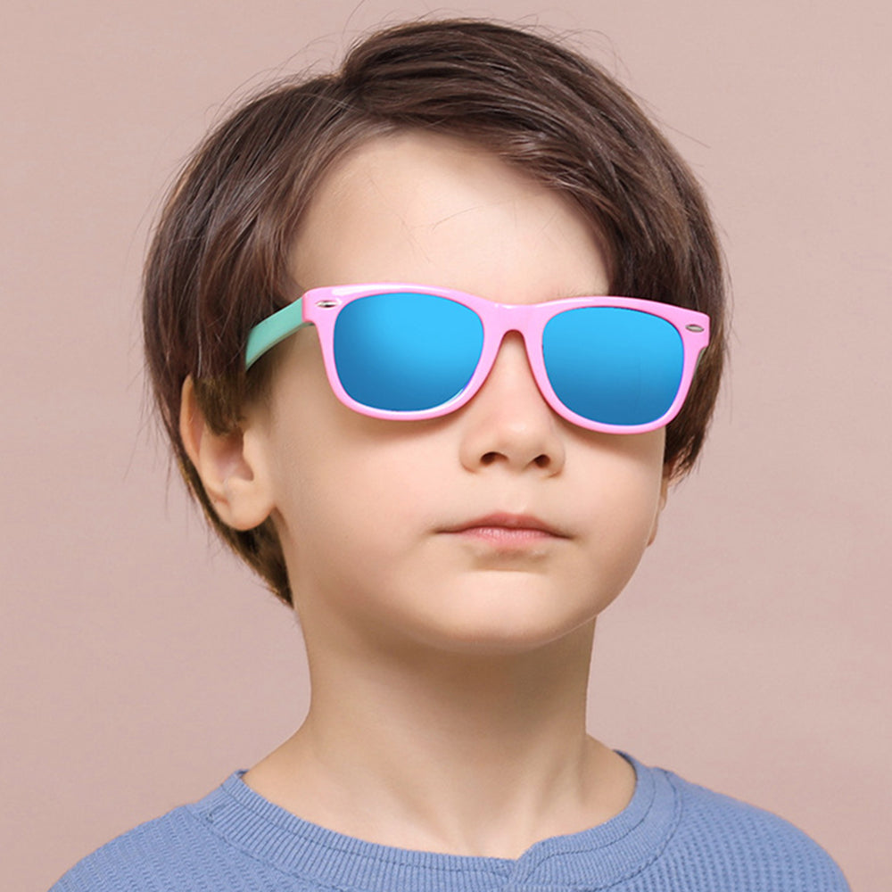 Techsuit D802 Kids' Sunglasses, Polarized, UV Protection, Blue Yellow
