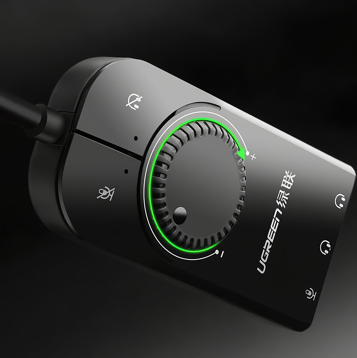 UGREEN CM129 USB Sound Card, 3 x 3.5mm Jack, Black