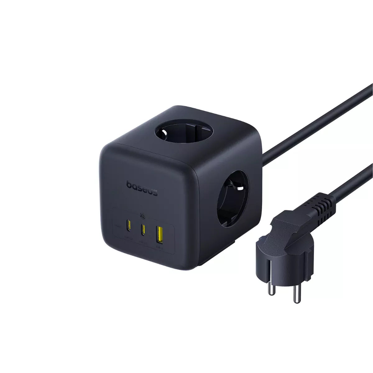 Baseus EnerFill FA11 Power Strip, 3 x Schuko - 1 x USB-A - 2 x USB-C, Black E00082100123-00