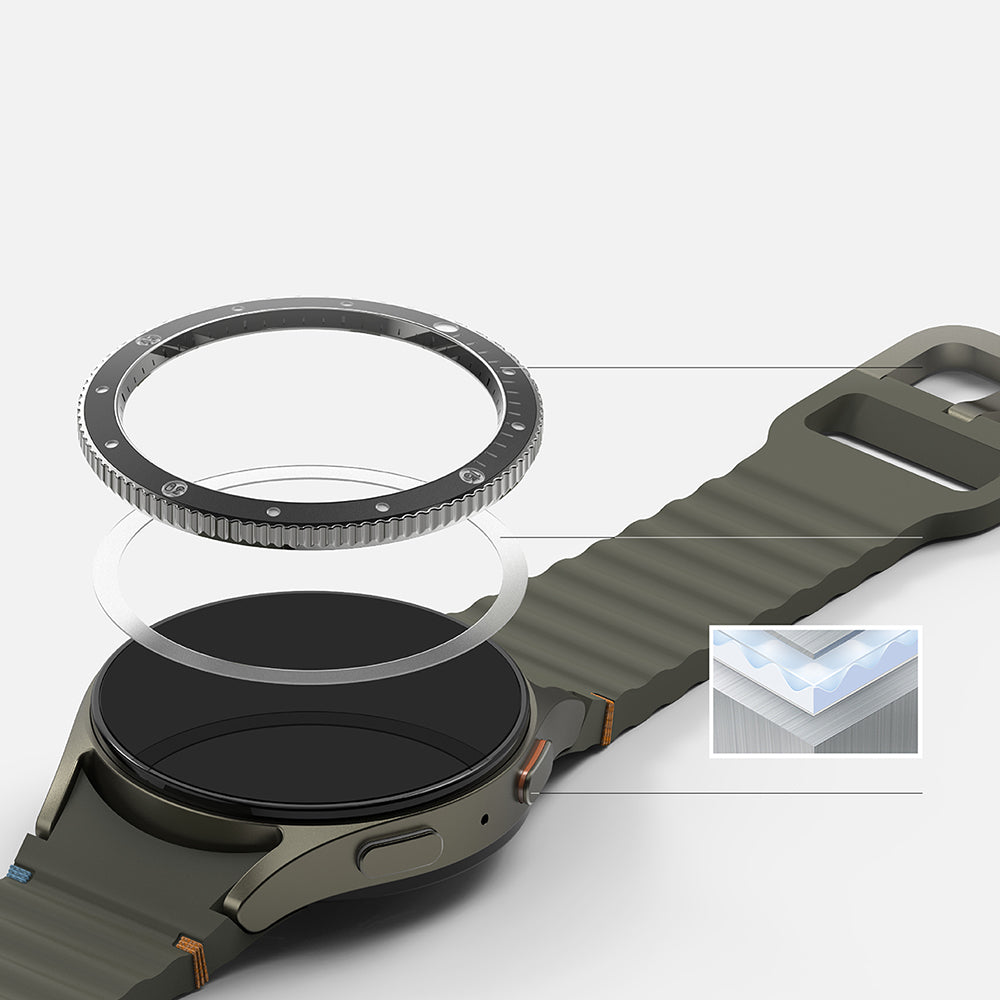 Ringke Premium Styling Protection Frame for Samsung Galaxy Watch7 40mm, Model 2, Black