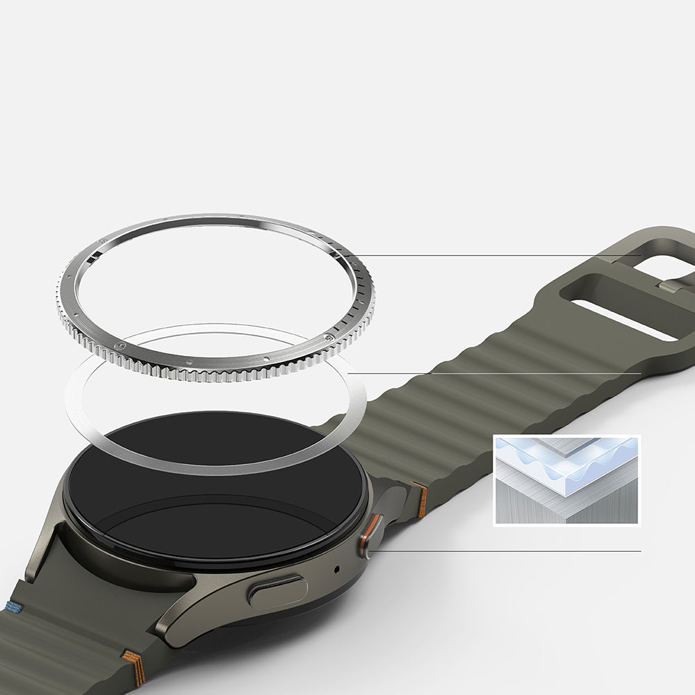 Ringke Styling Protection Frame for Samsung Galaxy Watch7 40mm, Model 7, Silver