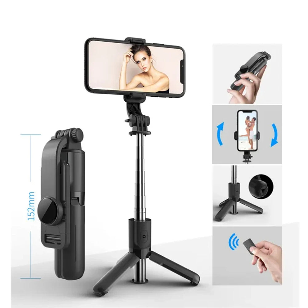 Selfie Stick Bluetooth Techsuit L11, Universal, Black