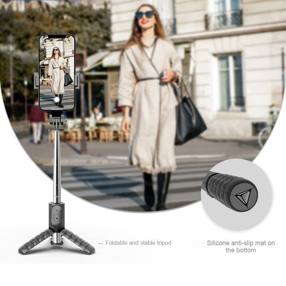 Selfie Stick Bluetooth Techsuit Q10, Universal, Black
