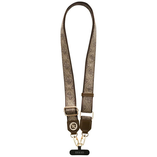 Guess 4G Strass Metal Logo Phone Lanyard, Brown