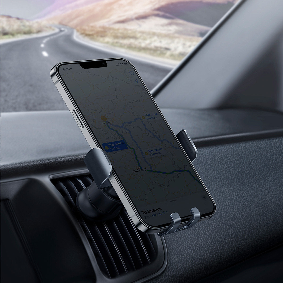 Baseus Metal Age II Car Holder, 4.7inch - 6.7inch, Gray SUJS000013